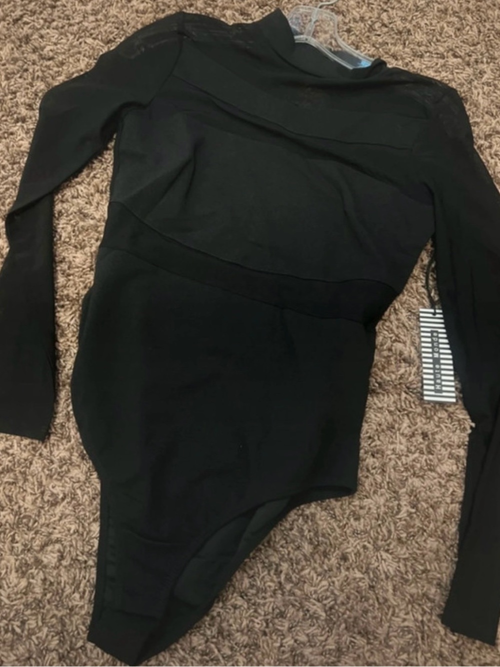 Haute Monde Black Long-Sleeve Bodysuit
